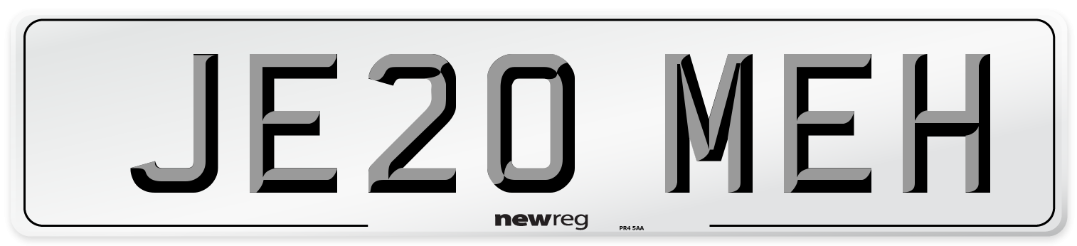JE20 MEH Number Plate from New Reg